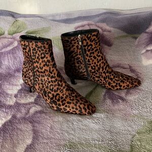 Nordstrom Women’s Arazio Leopard Print Cow Hair Heeled Boot